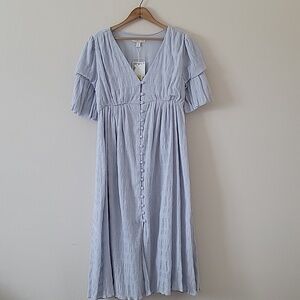 NWT Chelsea & Violet Light Blue Grey Prairie Maxi Dress Size 8